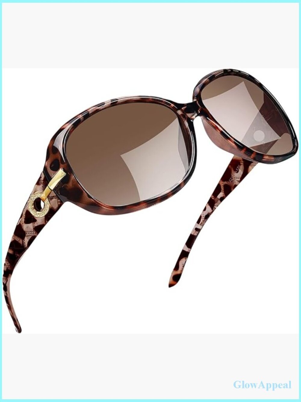 Oversized Rectangle Polarized Sunglasses UV Protection Rhinestone